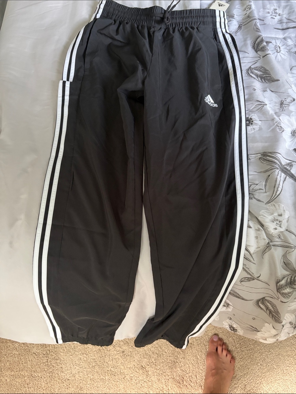 adidas Black and White Track Pants
